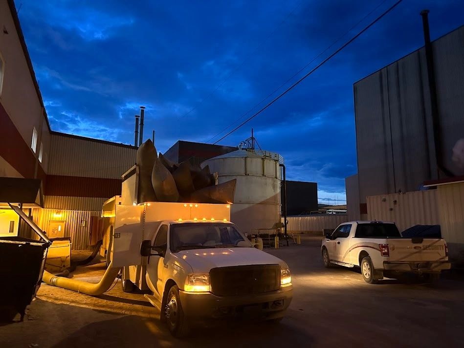 Power Clean Services truck at industrial facility